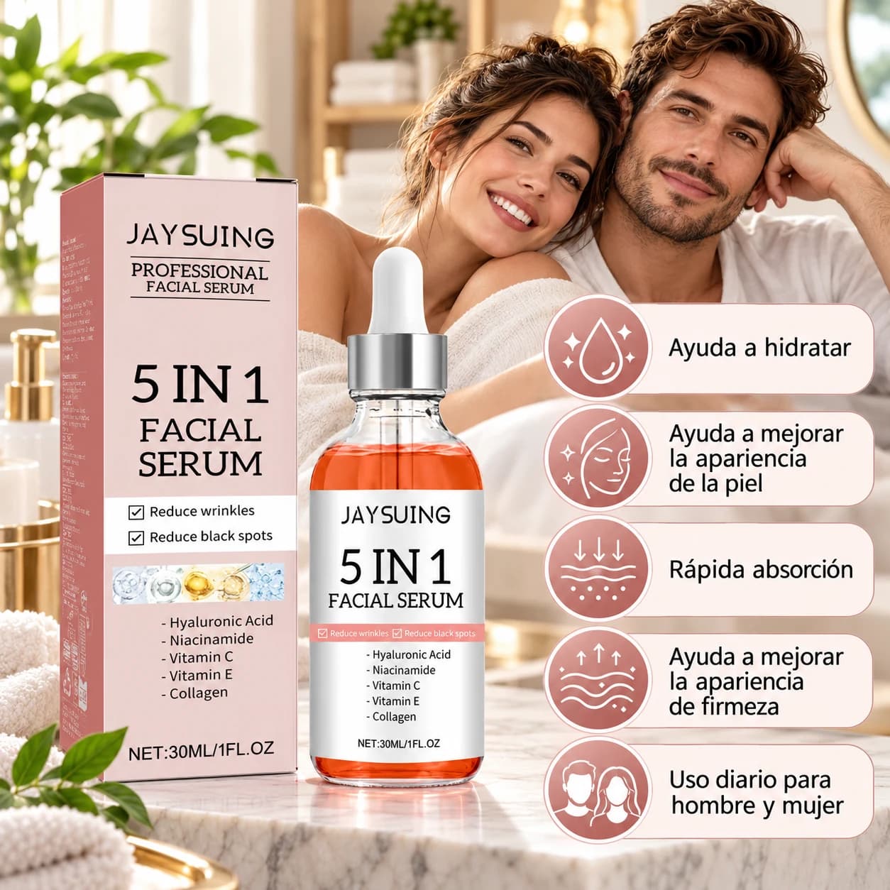 Presentación visual de Jaysuing 5 In 1 Facial Serum